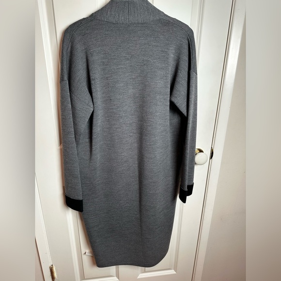 Theory Charcoal and black Open Front reversible cardigan - Picture 7 of 11